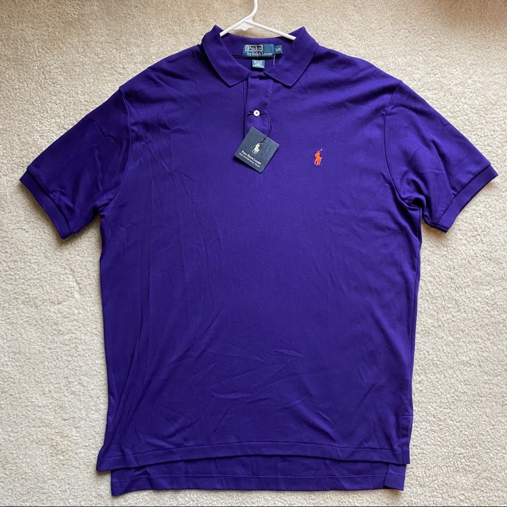 NWT Men’s short sleeve Ralph Lauren polo-purple